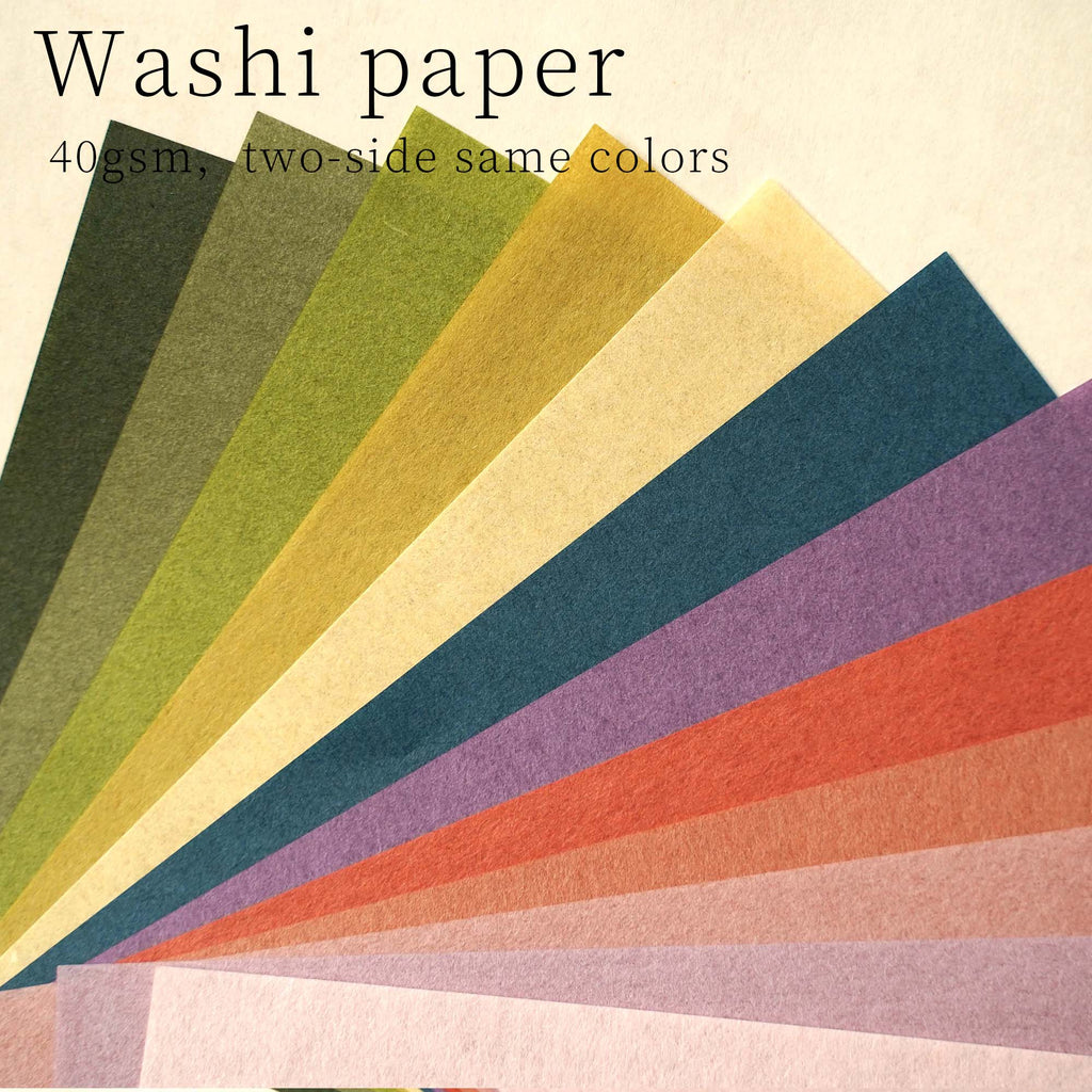 Pack: Washi paper, 12 colors, SAOC-Miogami, Thin and strong, Super Complex Origami